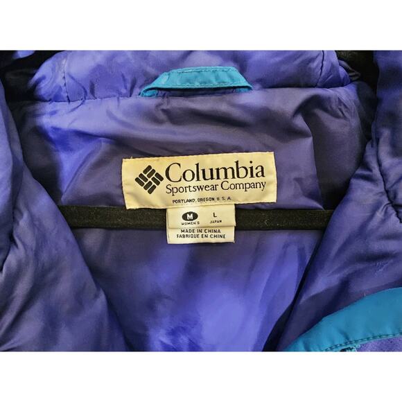 Vintage Columbia Blue Purple Colorblock Jacket Size M - Picture 7 of 10